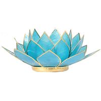 Lotus sfeerlicht blauw/goudrand 5e chakra