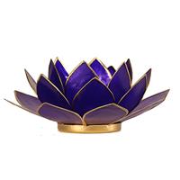Lotus sfeerlicht indigo/goudrand 6e chakra